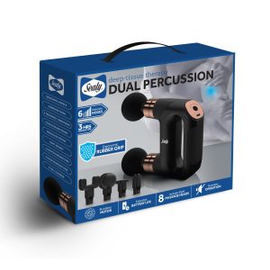 Sealy Dual Head Percussion Massage Gun with 6 Vibration Settings (MA-109)